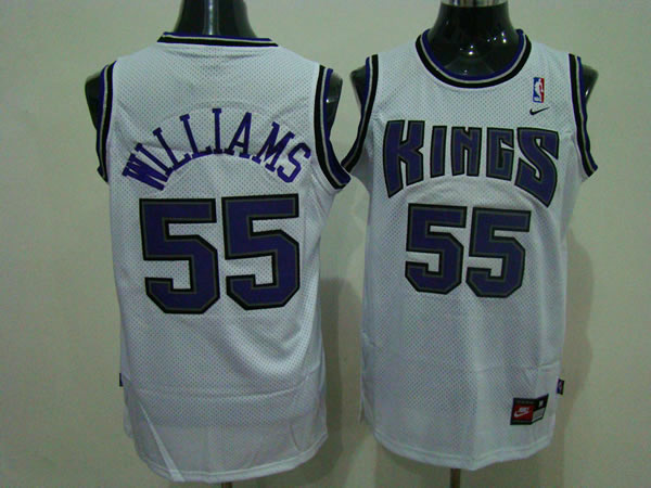  NBA Sacramento Kings 55 Williams Swingman Throwback White Jersey